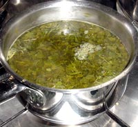 green teas simmering in a pan